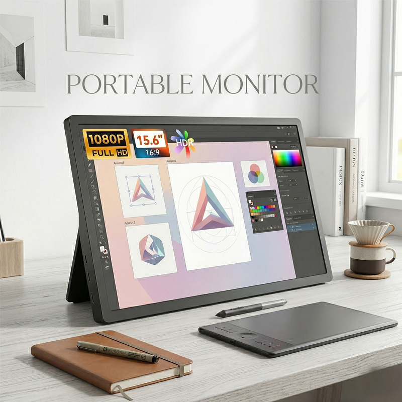 15.6inch Portable Monitor Switch External Screen Computer Monitor Laptop Split Screen Expander Secondary Screen 15.6inch Portable Monitor Switch External Screen Computer Monitor Laptop Split Screen Expander Secondary Screen
