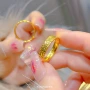 18k黄金色碎碎冰满天星指环