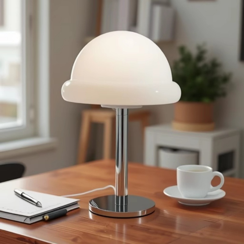 Diseño original Bauhaus lámpara de mesa atmósfera lámpara decorativa dormitorio de vidrio decoración de cabecera linda lámpara de mesa de hongos creativa