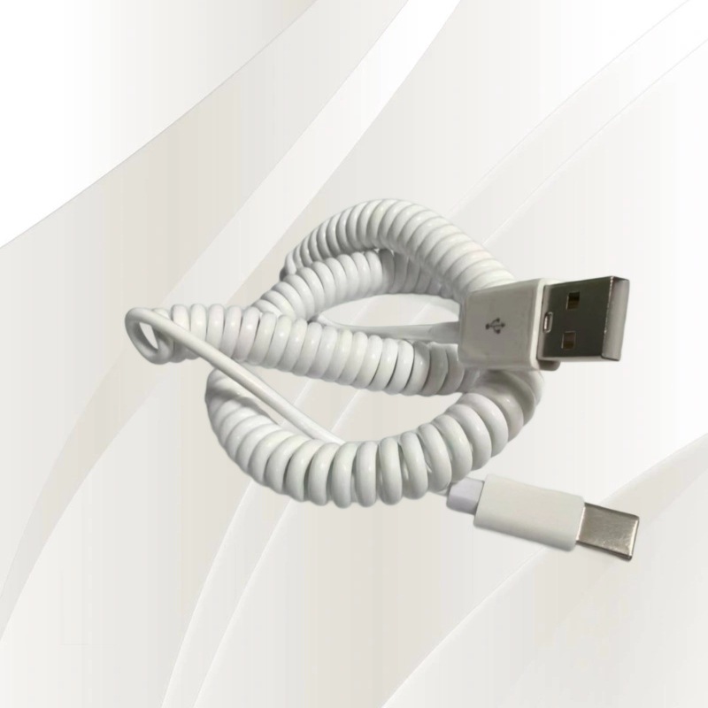 usb转type c转接线充电线数据线type c弹簧线USB C手机电脑延长线