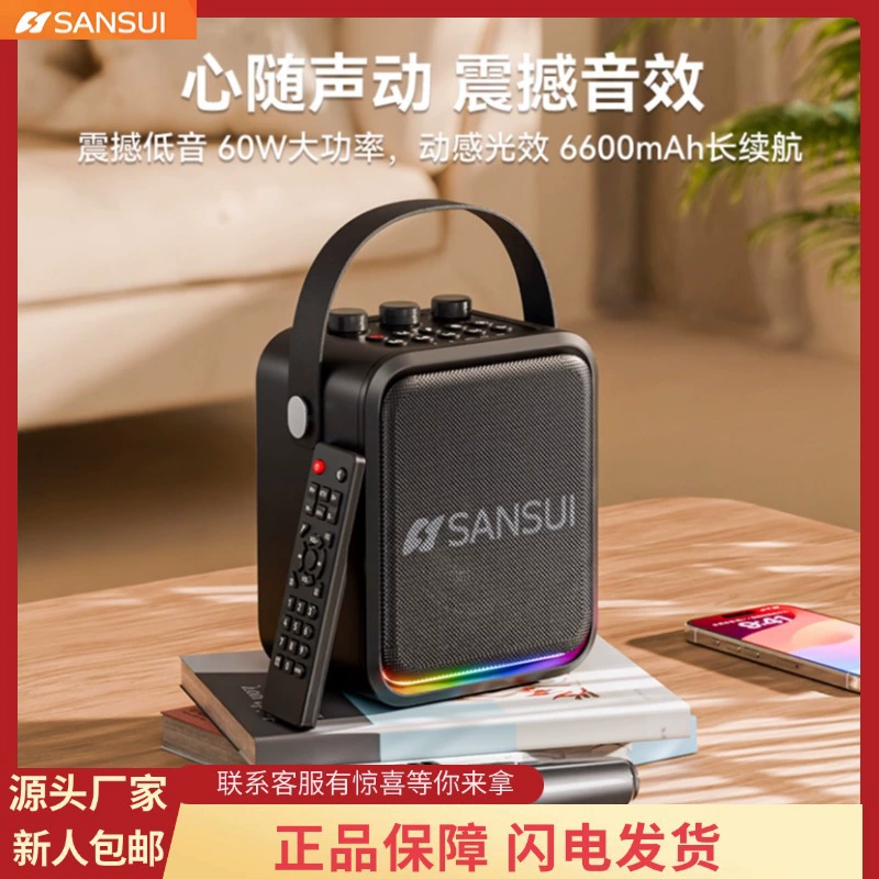 2024 Shanshui T91 портативный стереосистема на открытом воздухе домашний K песня портативный Bluetooth микрофон стереосистема