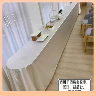 ♫Conference Table Tablecloth Rectangular Office Solid Color Satin Tablecloth Dessert Table Arrangement Hotel Exhibition Cloth