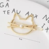 Кошачья голова с жемчугом, золотой