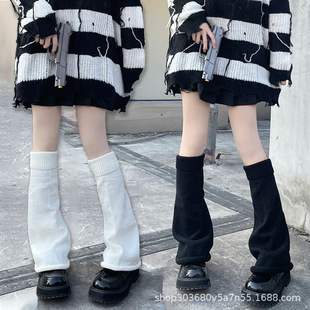 Wide-Leg Socks for Women in Autumn and Winter Trumpet Leg Covers Lolita Socks Calf Socks Winter Jk Socks Black Spring & Fall Pile Socks