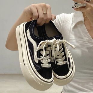 Niche Casual Sneakers 2025 Summer New White Shoes Ugly Cute Big Toe Shoes Versatile Classic Thick-Soled Canvas Shoes for Women