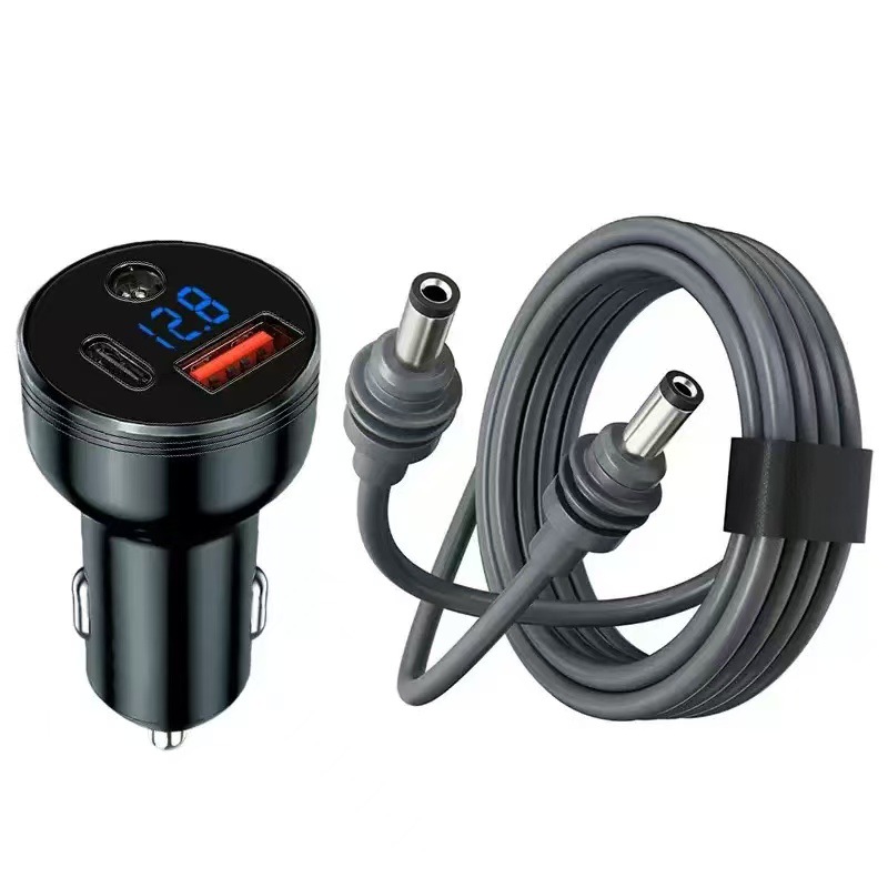Mini DC Car Charger Mini Digital Display 4th Gen MINI 1-to-3 (Siqaret yandırıcısı) - qc30-quick-charge-dc-to-dc-2-meters-18awg