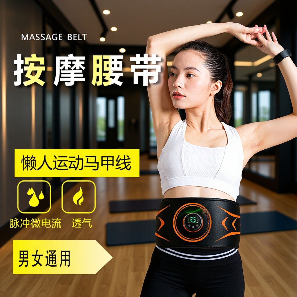 源厂家批发加热理疗仪按摩腰带EMS懒人马甲线脉冲微电流全燃美型