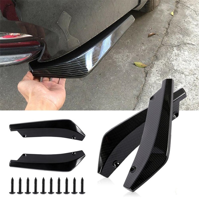 Cross-Border Hot-Selling Car Universal Rear Corner Carbon Fiber Black Universal Rear Lip Anti-Collision Rear Spoiler Exterior Modification Parts