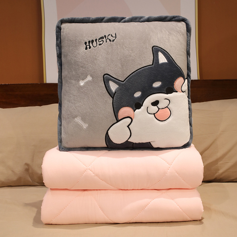 Edredón de almohada de seda de hielo manta de doble uso edredón de almohada dos en uno almohada de coche almohada de siesta de oficina