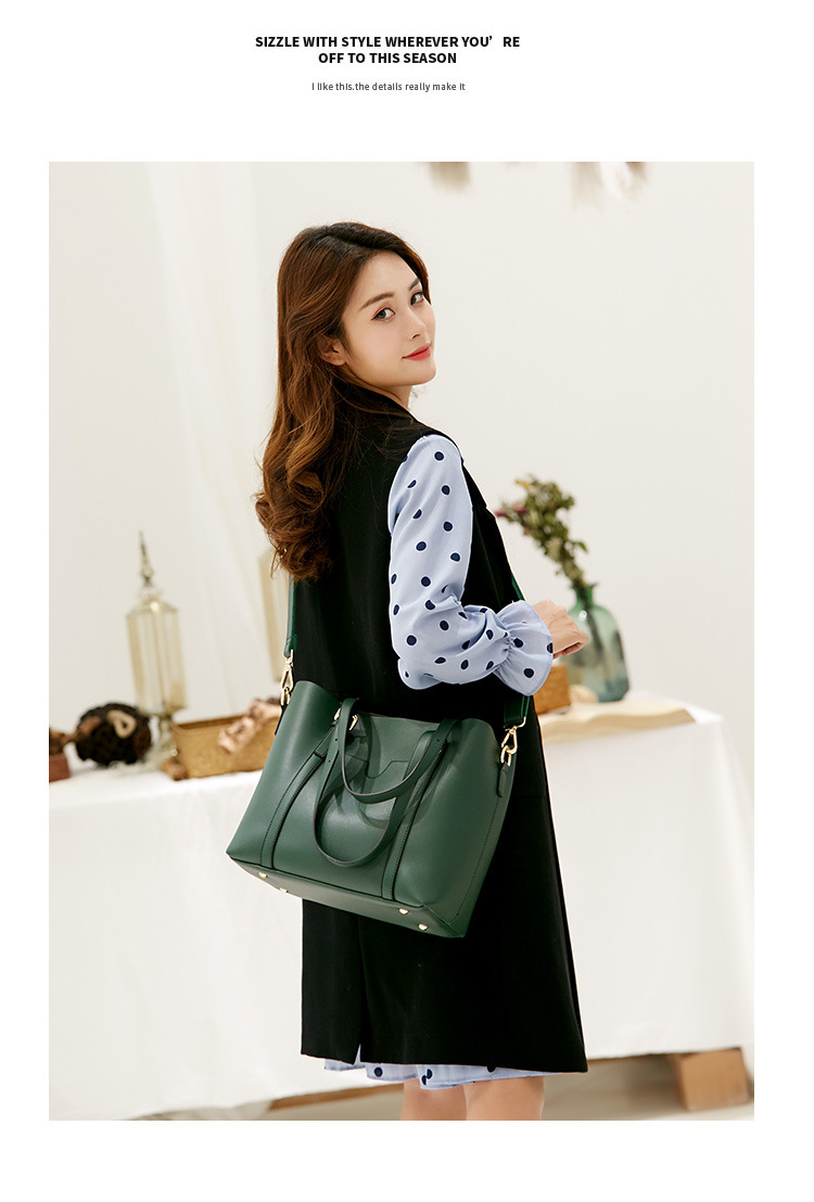 Retro Waxed Leather Shoulder Tote Bag Image 4