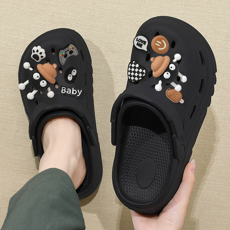 Туфли «крокодил» на толстой подошве, мужская летняя верхняя одежда, обувь для прогулок, нескользящие спортивные полусандалии для вождения