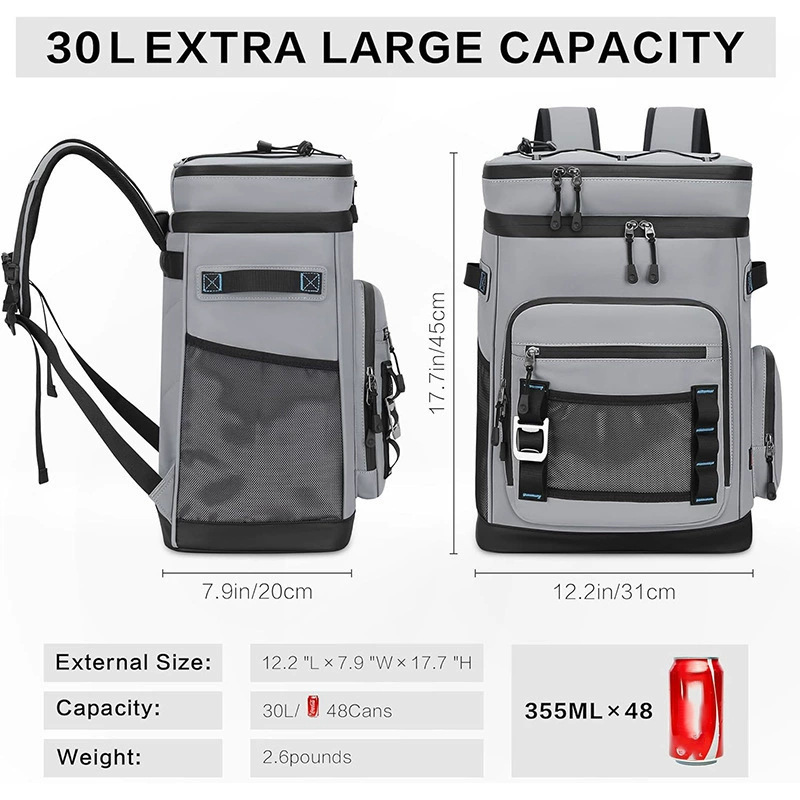 Bolsa de hielo de gran capacidad en stock del fabricante original, mochila impermeable de tela Oxford, bolsa de aislamiento térmico con bolsa de arroz, bolsa bento