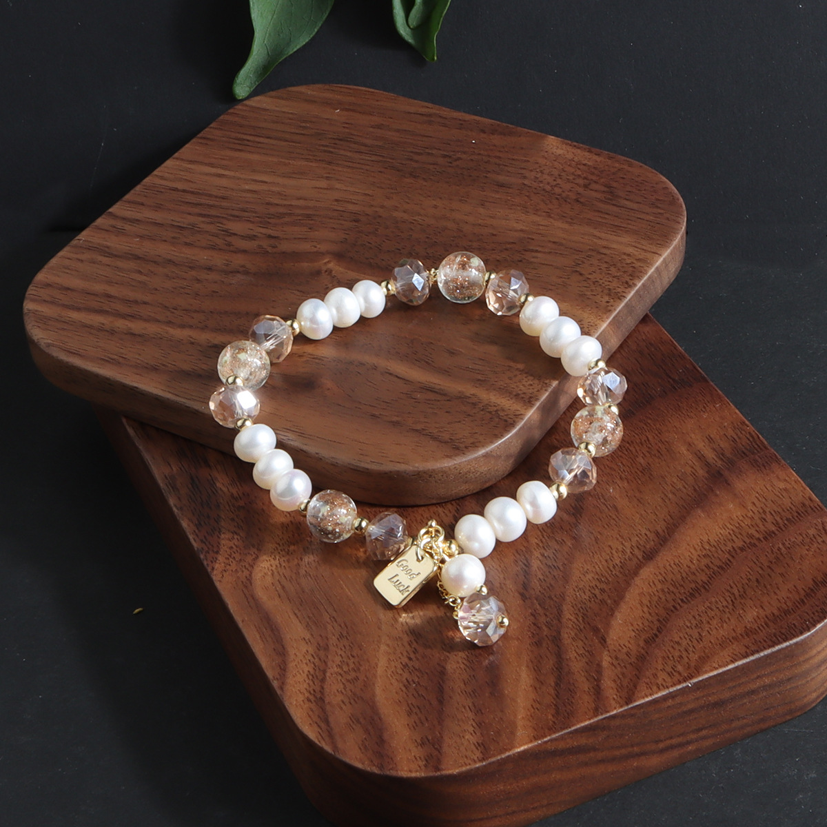Organic crystal bracelet from pearl
