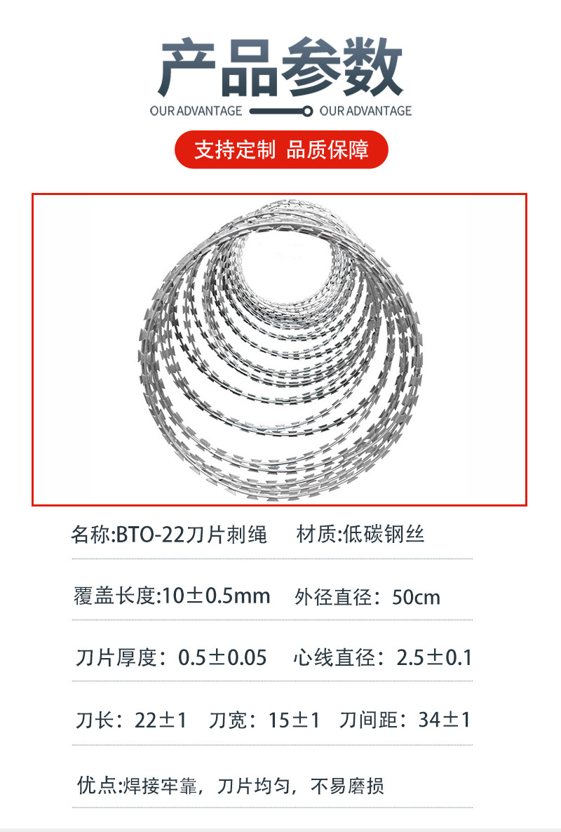 刀片刺绳热镀锌防盗防爬刺围墙防护网铁蒺藜监狱防跨隔离防护隔离-阿里巴巴