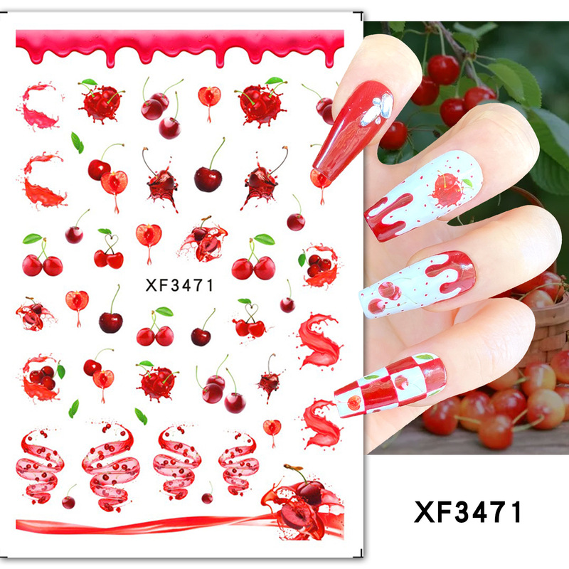 Cherry Nail Stickers Nail Stickers Nail Accessories XF3467-XF3472