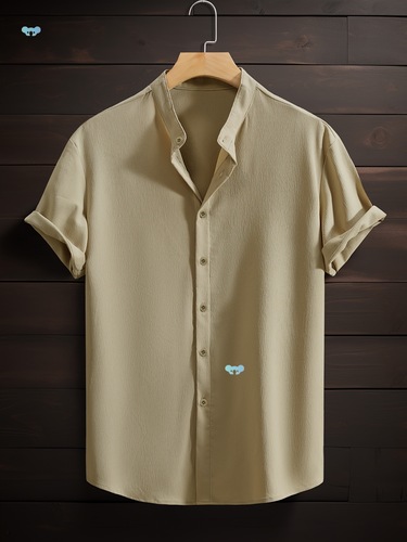Men's Summer Breeze Green Short Sleeve Button Up Shirt Cross-Border