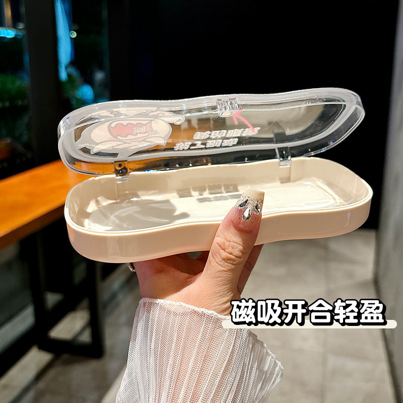 Caja de gafas transparentes de borde de la nube, alta sensación de almacenamiento portátil, niños, niños, niños, estudiantes, lindos, caja de gafas al por mayor