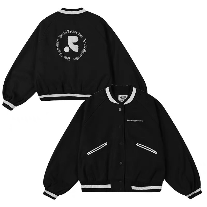 韩国RestAndRecreation棒球服外套女rr毛呢棒球服宽松情侣25新款|undefined