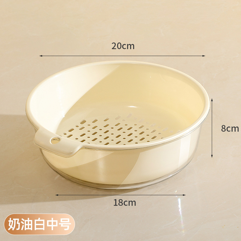 二層野菜洗い桶排水バスケット多機能キッチン家庭用新しいフルーツプレートリビングルーム野菜洗いバスケット|undefined