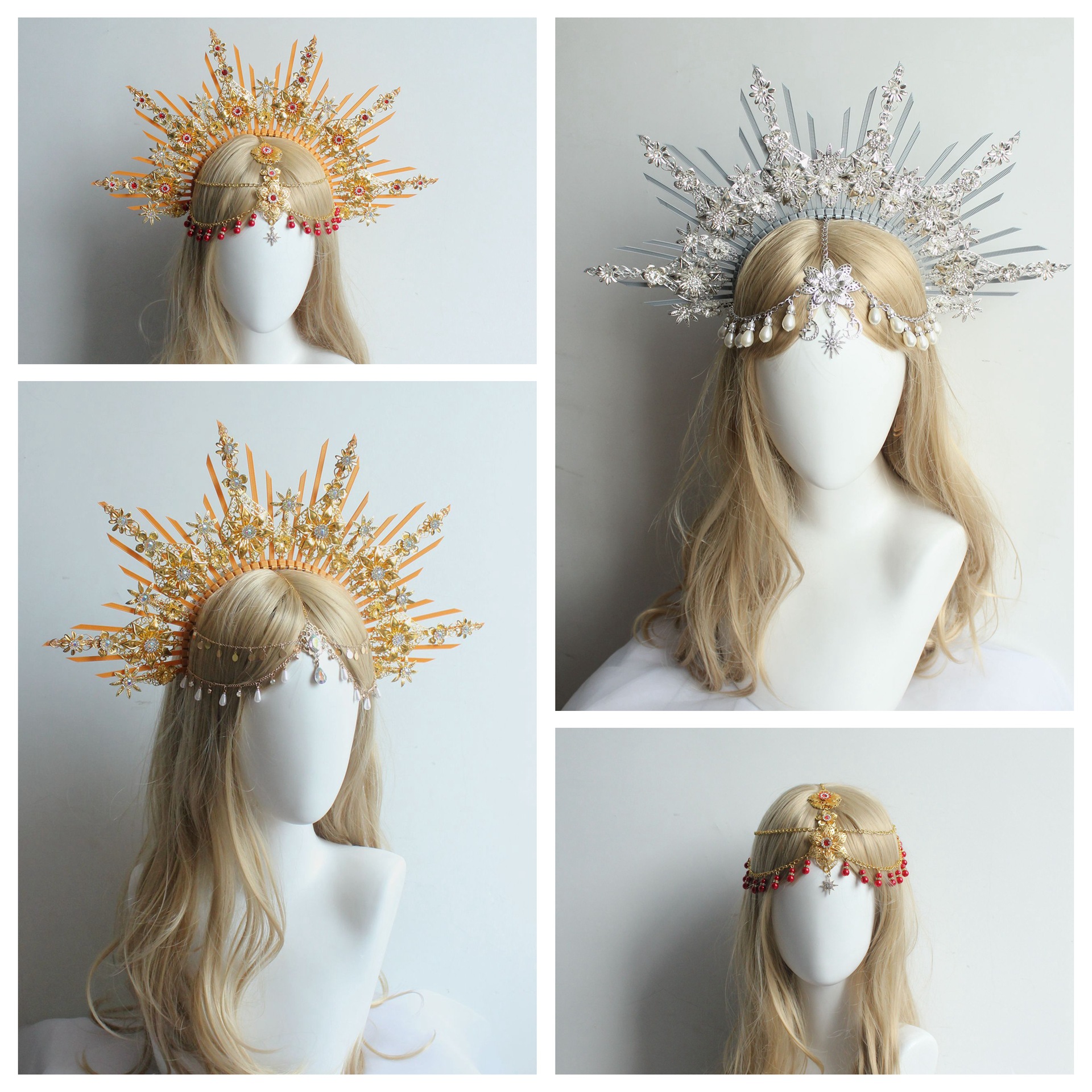 Diy Lolita oro y plata corona