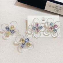 百搭仙女度假风花朵气质耳环甜美少女感时尚耳钉森系小众韩版耳饰