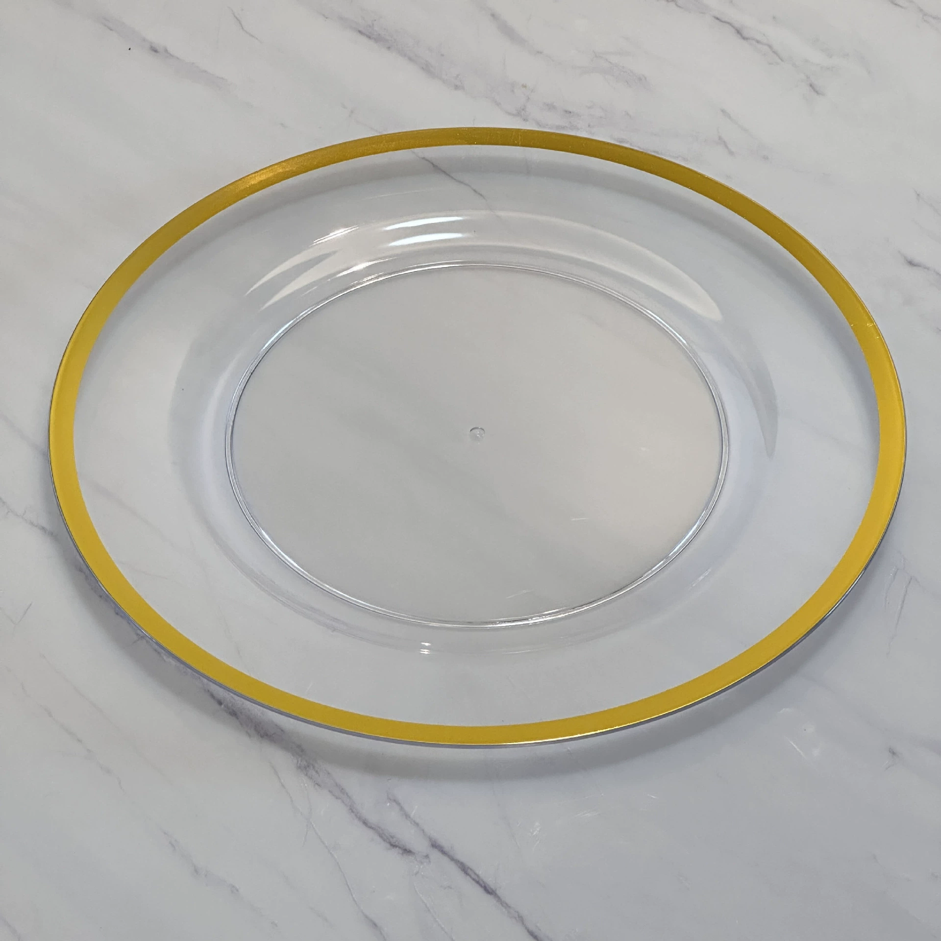 Внешняя торговля фабрика свадебная вечеринка Рождественская декоративная тарелка Прозрачная пластиковая тарелка горячего тиснения ps charger plate