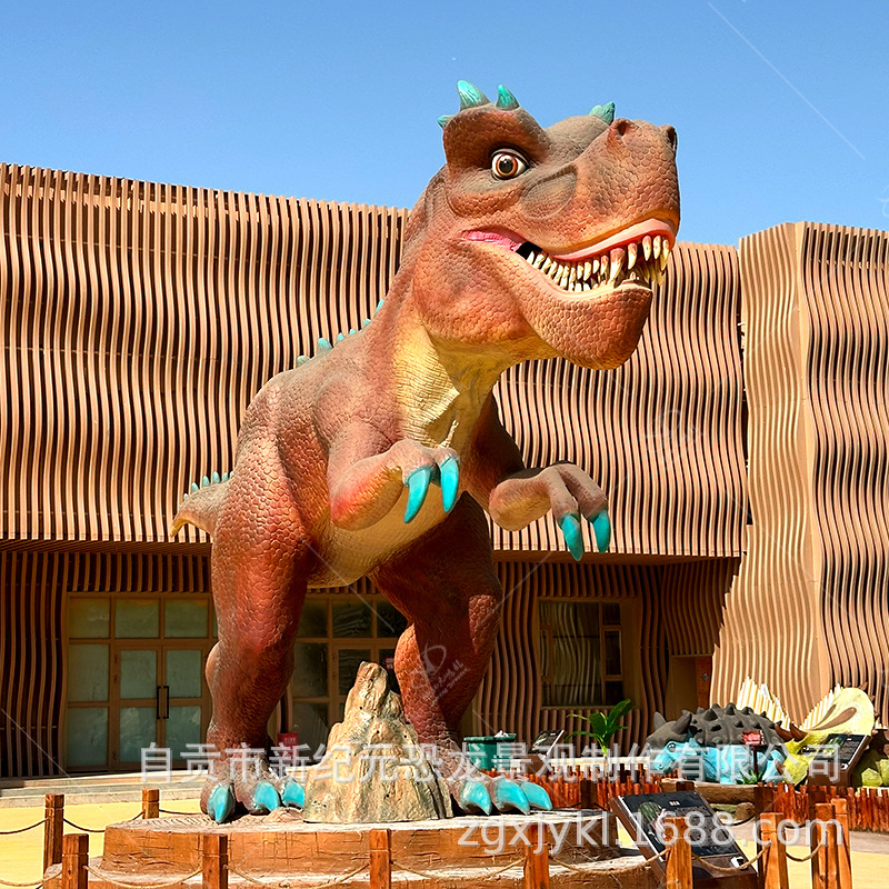 Modelo de dinosaurio de simulación supergrande T. rex Modelo de dinosaurio al aire libre Paisaje Modelo de animales Artesanías de museos