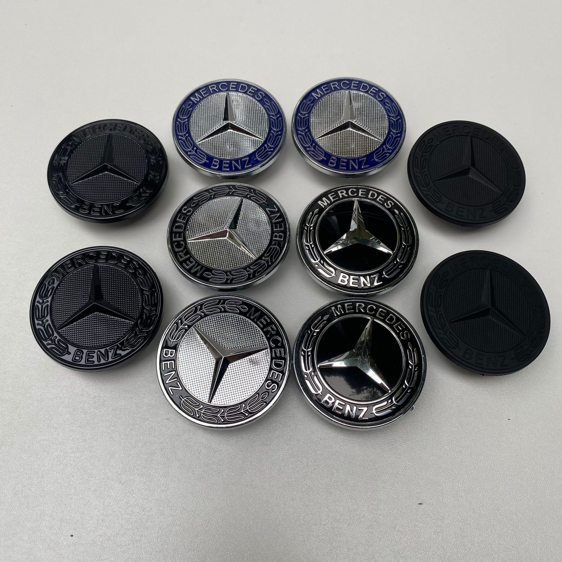 Suitable for Mercedes-Benz Hood Logo Decoration Abcers-Class Glc Glk Cla Cls Hood Flat Logo Front Car Logo