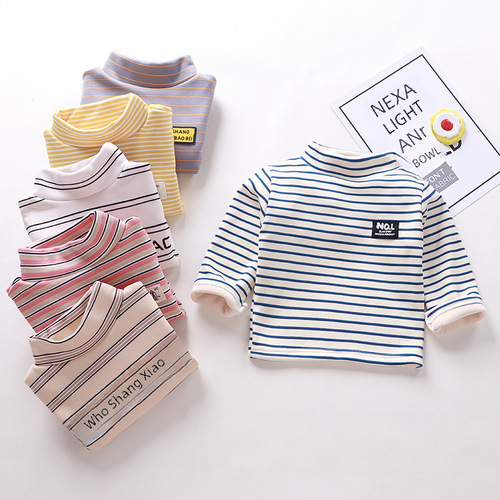 Children's winter small children base clothing for boys and girls warm base innerwear with padded base top children's clothing