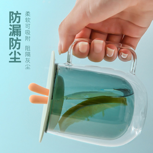 Cartoon household silicone cup lid, creative ceramic cup sealing lid, leak-proof and dust-proof plastic multi-purpose tea cup lid wholesale