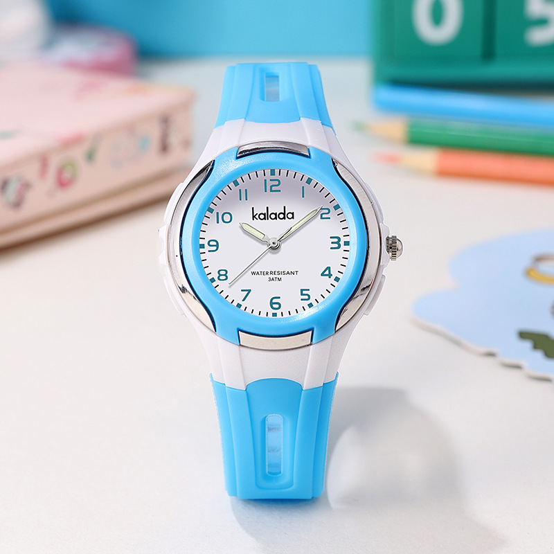 Children's Watch Boy's Waterproof and Drop-Resistant Simple Cute Girl's Pointed Quartz Watch for Boys and Primary School Students