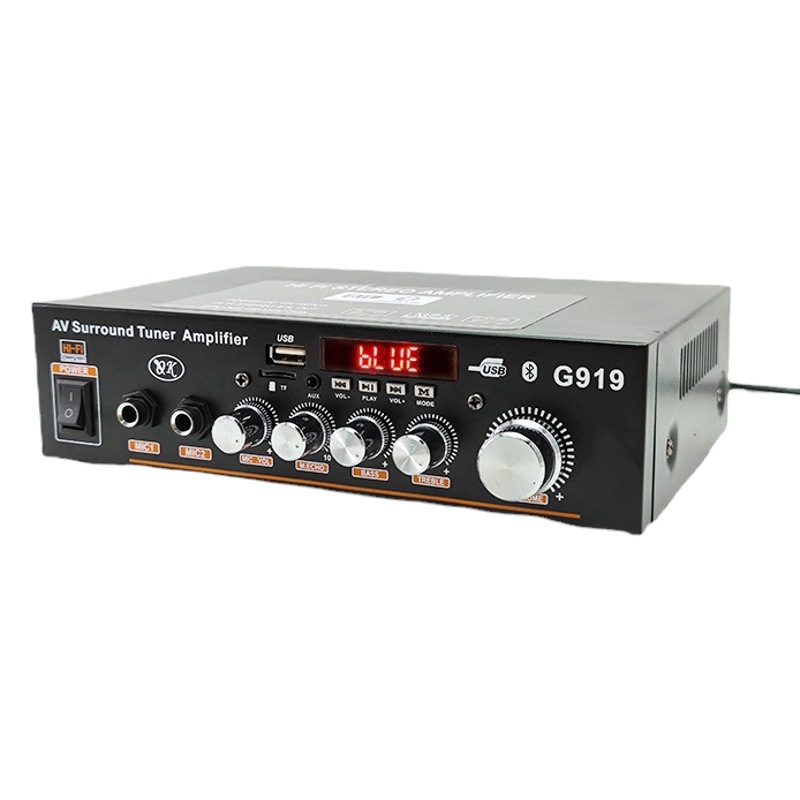 Placa amplificadora Bluetooth, tarjeta amplificadora de potencia, ranura para memoria USB, radio, 12v para coche, 220v, doble canal, alta fidelidad.