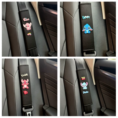 Seat belt shoulder pad: Cover, Cute Stitch Cartoon