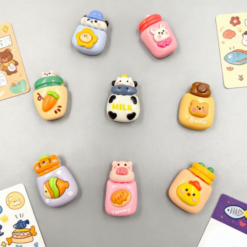 Cartoon Animal Water Bottle DIY Resin Accessories Hairpin Phone Case Water Cup Beaded Pen Clogs Keychain Wholesale
