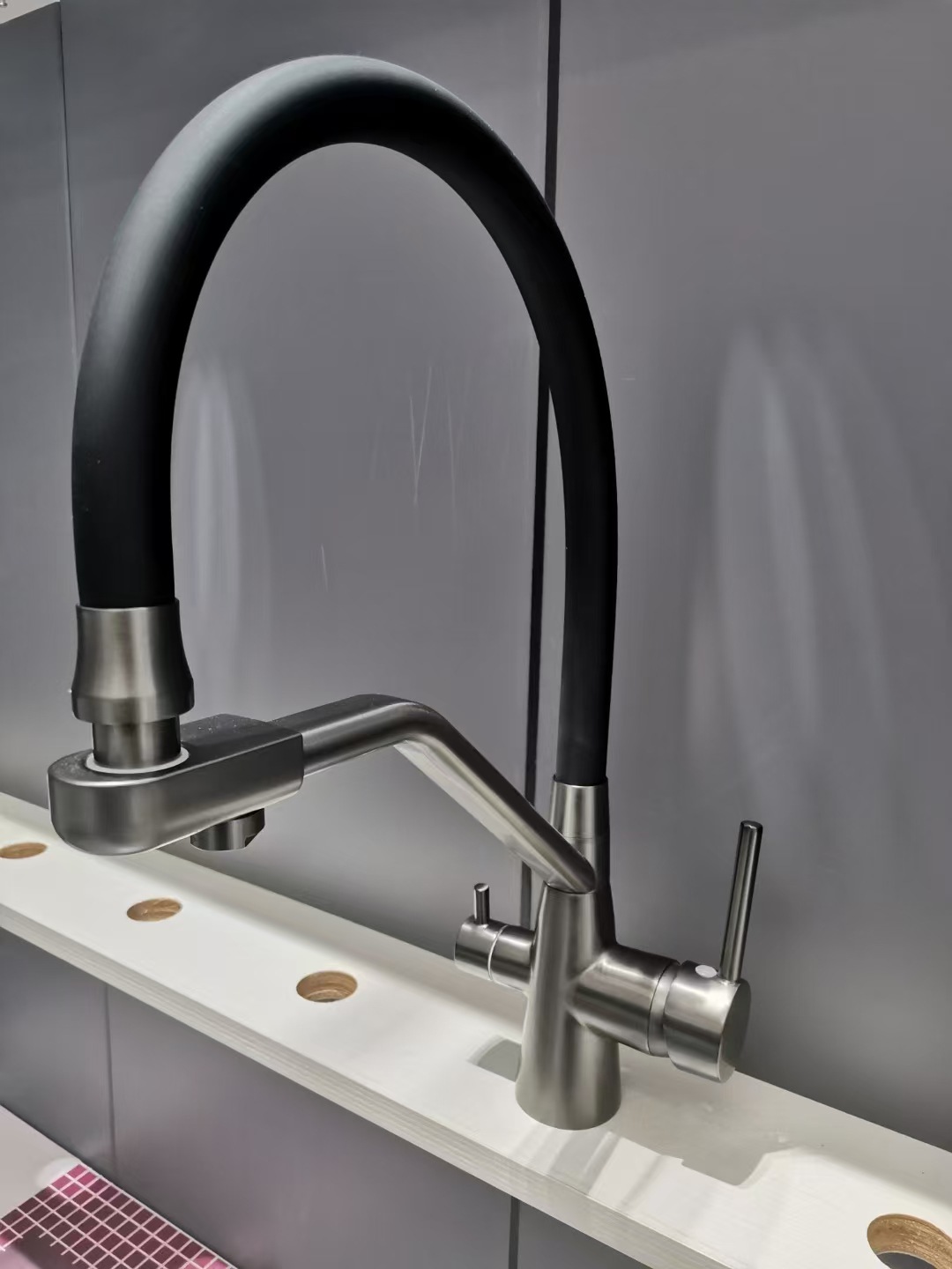 Cross-border three-in-one all-copper kitchen cold and hot dual-mode water purifier faucet gun gray direct drinking sink vegetable basin faucet undefined
