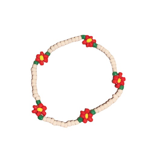 South Korea's Dongdaemun same style flower rice beads elastic rope beaded bracelet ins style retro temperament versatile bracelet for women