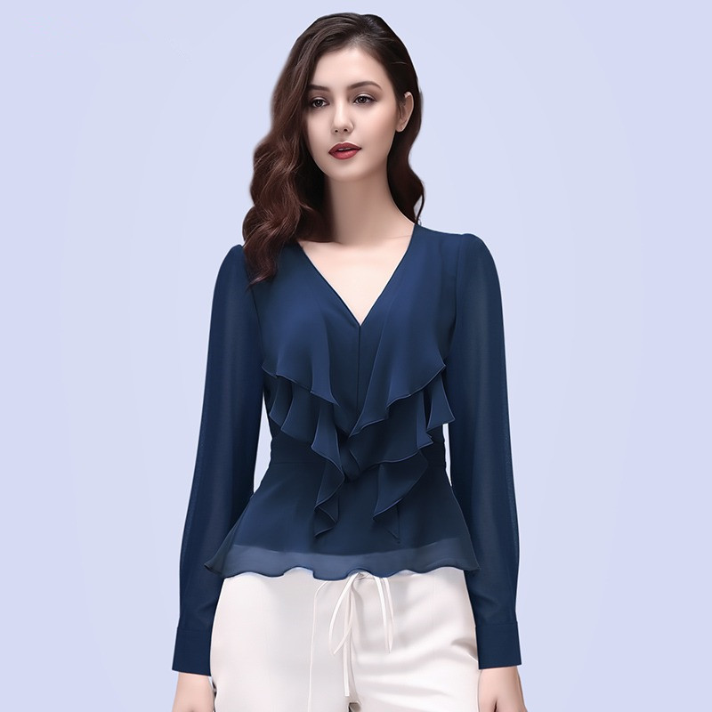 女性用フリルシフォンシャツ、半袖トップス、気質半袖スリムフィットTシャツ、万能シャツ、2025年夏|undefined