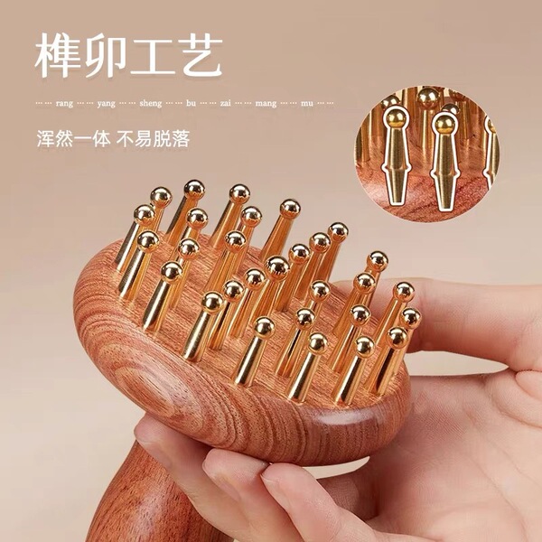 Brass meridian brush for belly rub