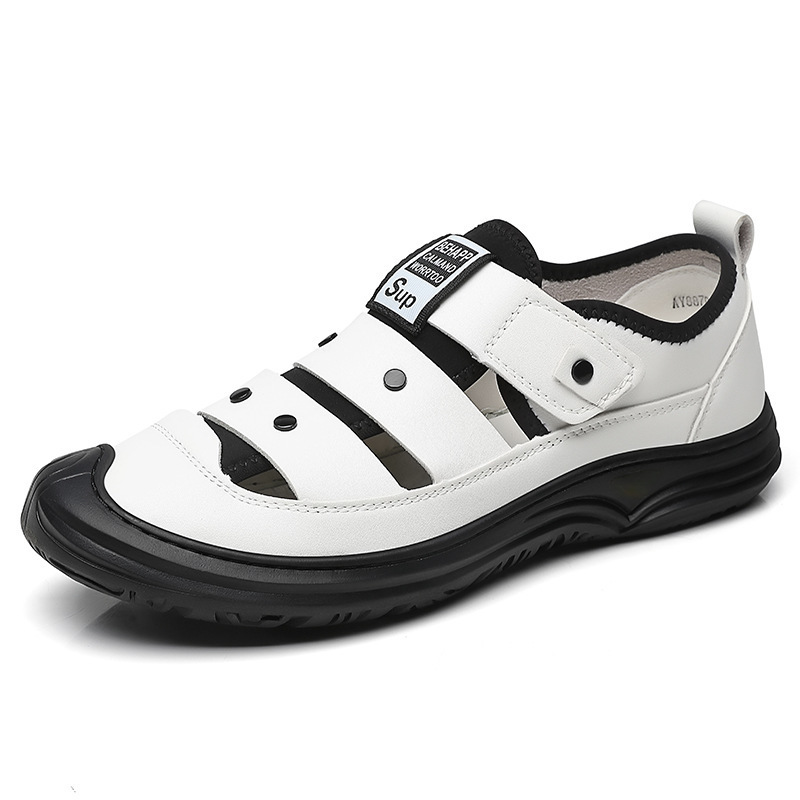 Sandalias de Playa con Punta Cerrada para Hombre de PU Transpirables para Verano