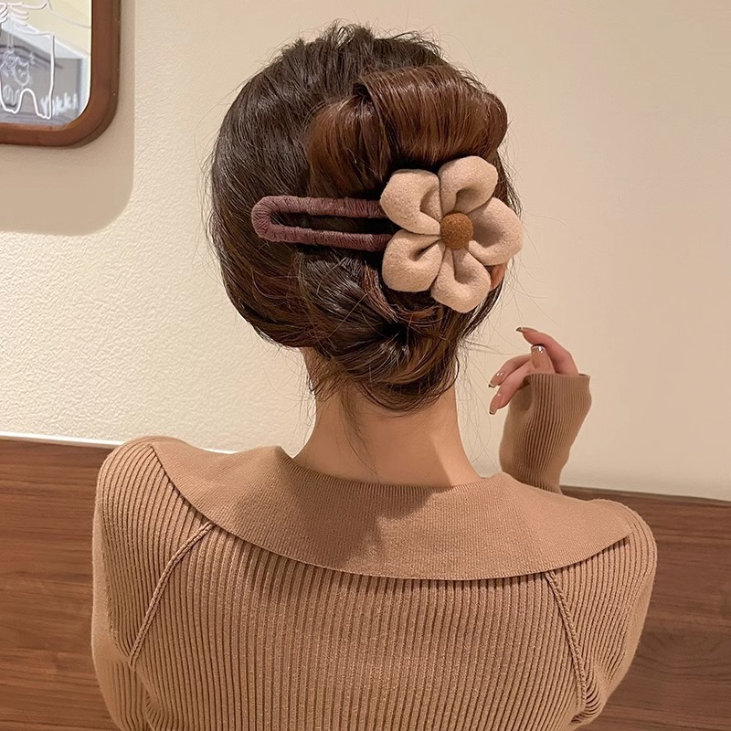 El otoño y el invierno de felpa clip de pico de pato de alta calidad pinza de pelo horquilla tocado Cabeza trasera clip de pelo temperamento accesorios para el cabello horquilla