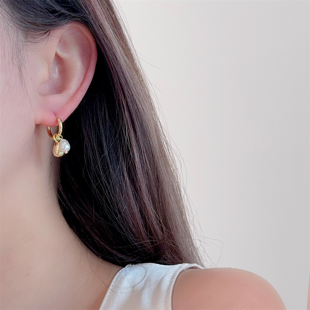 Copper Alloy Ear Needle Material 1 Pair Retro Classic Style Geometric Plating Imitation Pearl Copper Alloy Drop Earrings