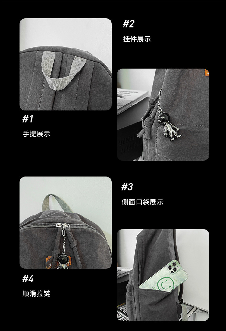 Rucksack Herren Universität Student Leinen Rucksack ins japanischer Stil einfach große Kapazität Reiserucksack Gymnasium Mittelschule Schüler Rucksack