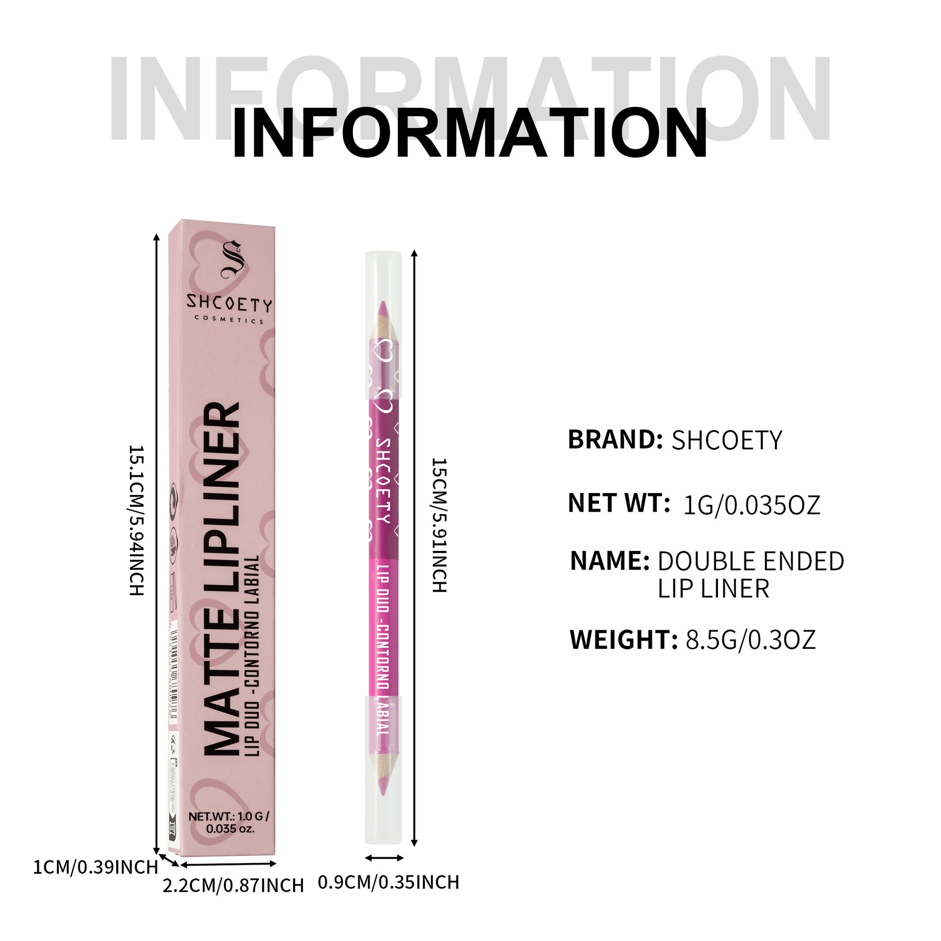 SHCOETY Cross-border double-headed dual-color wooden lip liner pen matte, long-lasting, easy to color, non-stick to cups, outlining pen makeup Application Scenario