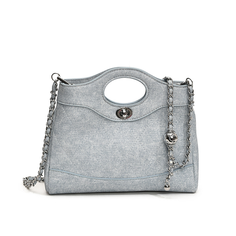 Versión coreana del bolso de estilo pequeño y fragante 2025 verano nuevo bolso femenino bolso de hombro con bordado de rombo bolso de mensajero de cadena retro