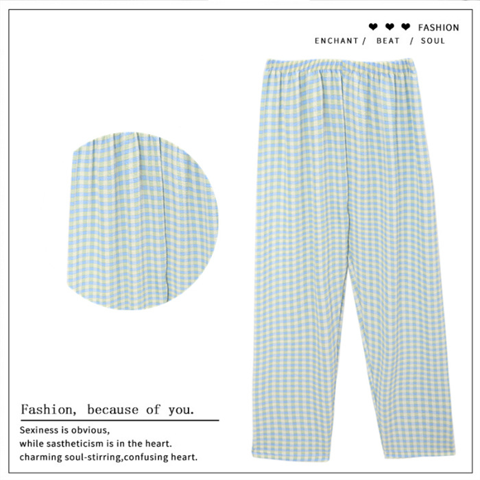 Pantalones de dibujos animados lindos pantalones de pijama elásticos de cintura estudiantil en casa pantalones largos de primavera y otoño de verano para mujeres pantalones casuales