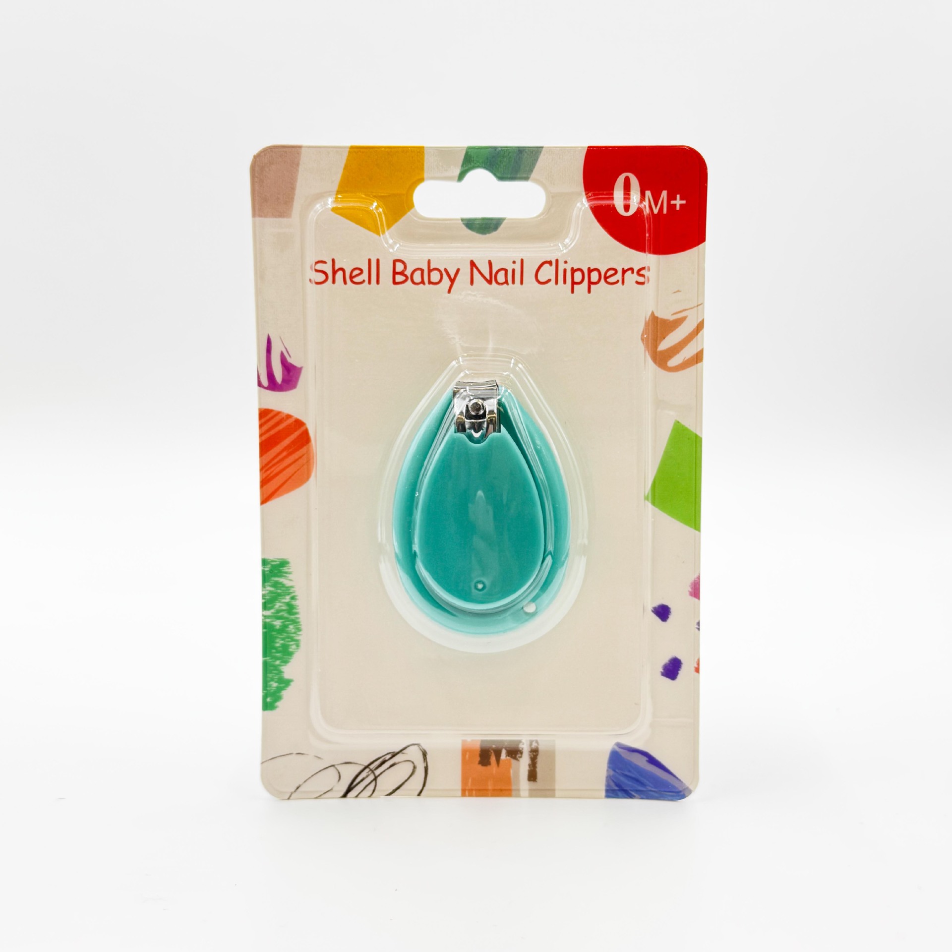 Inglés tarjeta de uñas tijeras de uñas para bebés set adorable conchas