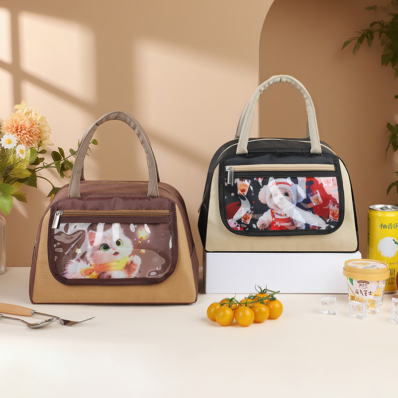 Nuevo trapezoidal para niños bolsa de almuerzo bolsa de calor de dibujos animados bolsa de almuerzo bolsa de alumno bolsa de almuerzo bolsa de viaje