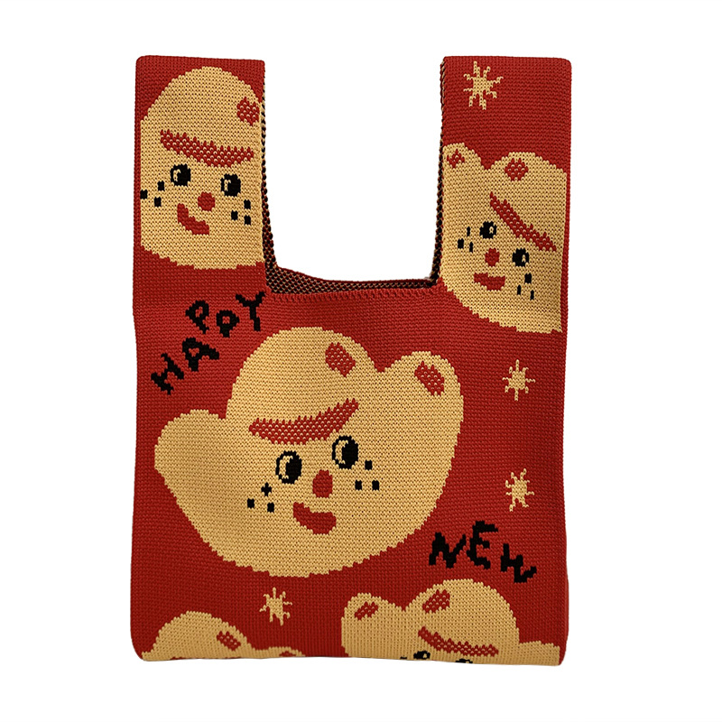 Bolso femenino nuevo año de la serpiente regalo de año nuevo lindo recuerdo bolso de caramelo bolso de punto bolso de mano para caminar diario