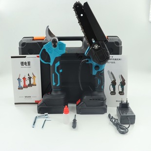 Cross-Border Large-Capacity Lithium Battery Pruning Shears Garden Sanitation Pruning Electric Scissors Lithium Battery Garden Electric Scissors Two-Piece Set