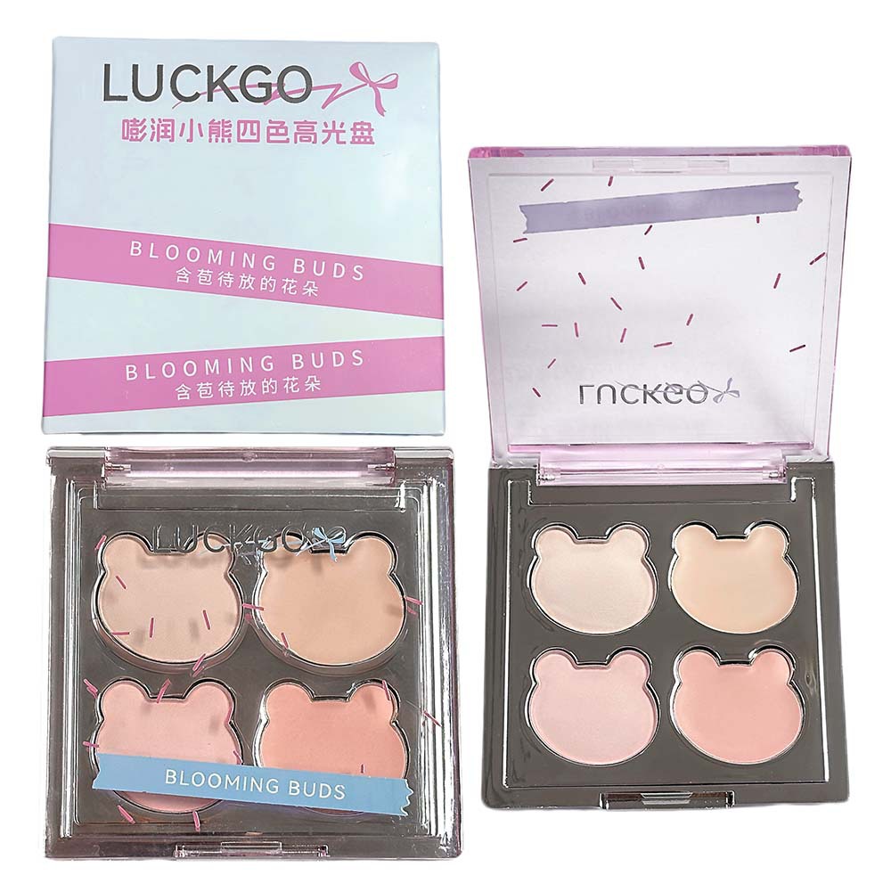 LUCKGO Pussy Bear Cuatro colores de alto rendimiento de disco luminoso blanqueador expansión natural brillante mate puro blush alto rendimiento transfronterizo